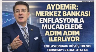 Aydemir: Merkez Bankası enflasyonla mücadelede adım adım ilerliyor